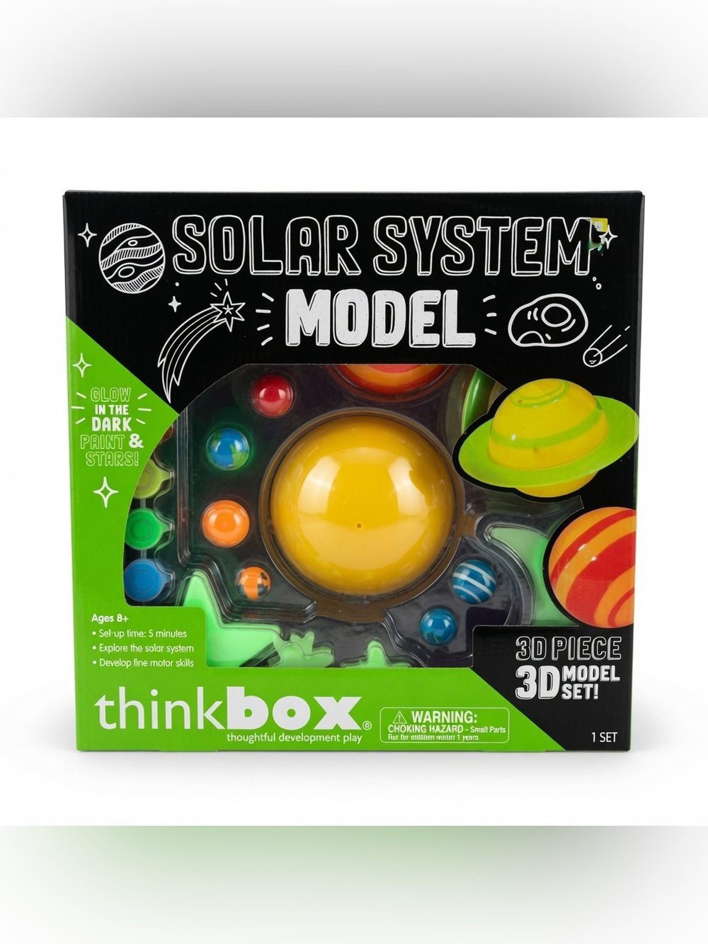 🟢3/$15 🆕 Thinkbox Solar System Model Kit 🌟 30pc 3D Set + Glow Paint & Stars